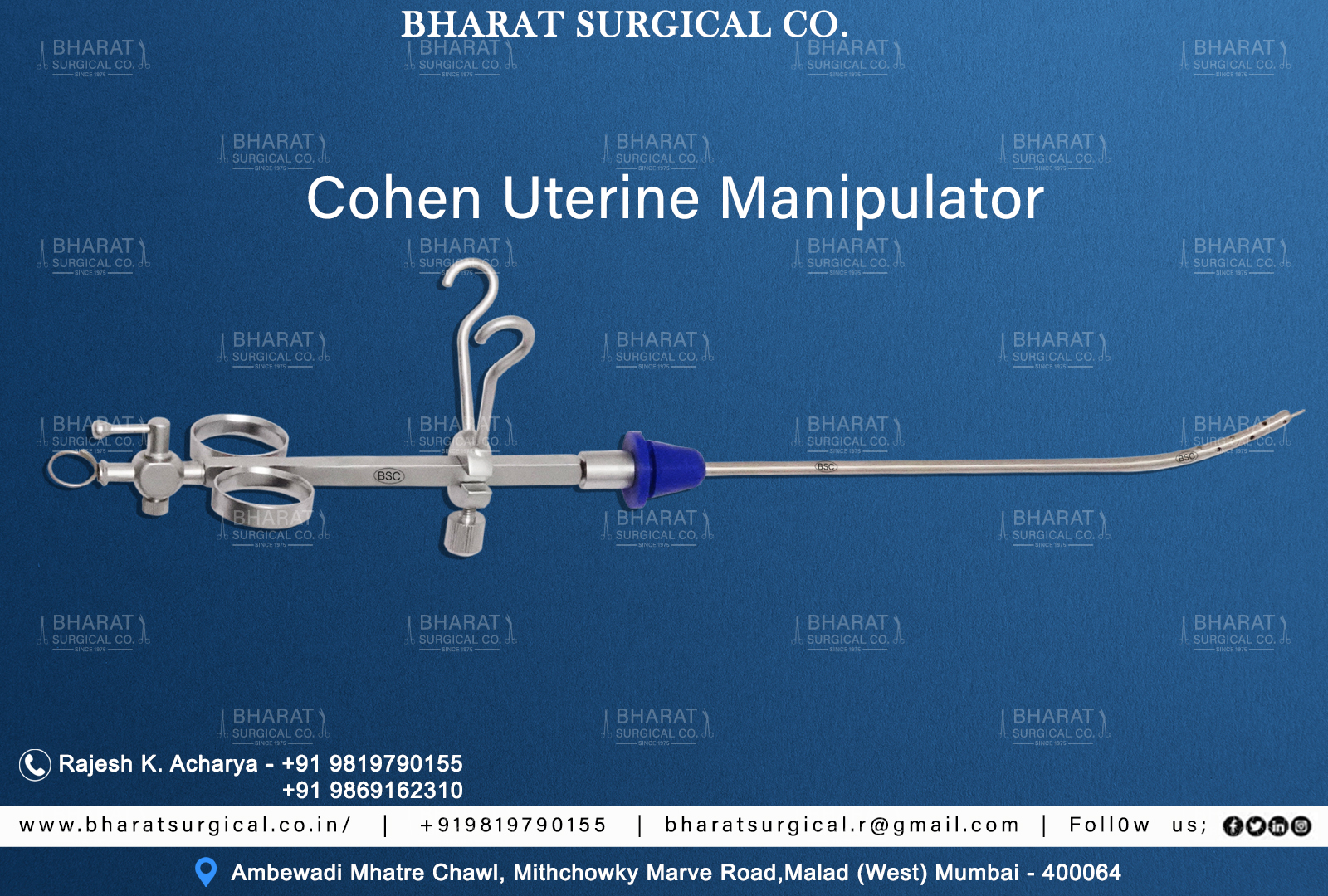 Cohen Uterine Manipulator  Manufacturers, Suppliers, Importers, Dealers in Mumbai India